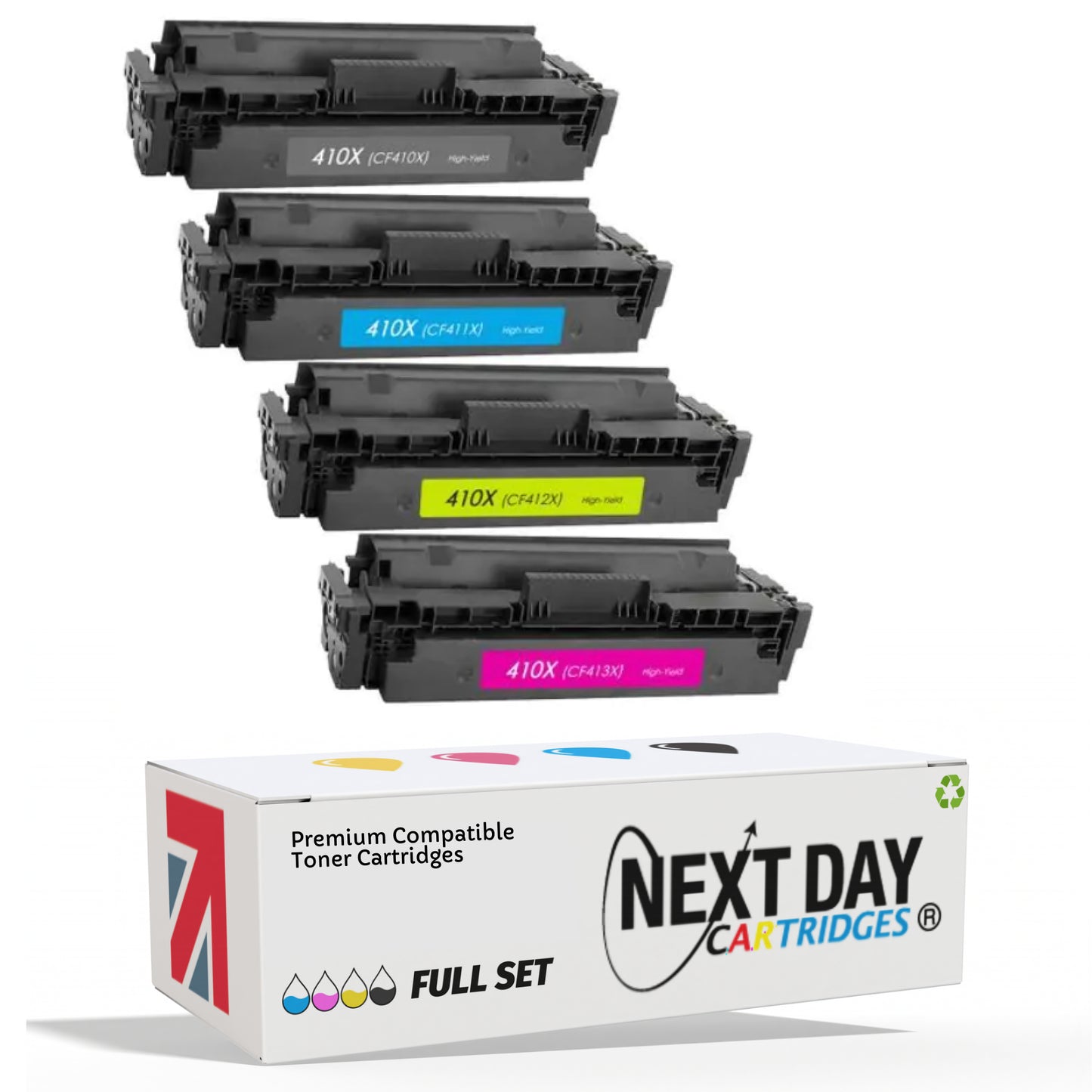 Compatible HP CF410X/ CF411X / CF412X / CF413X 410X Multi Pack Set Toner Cartridge Printer Premium Colour laserjet Pro m477 m377 m452