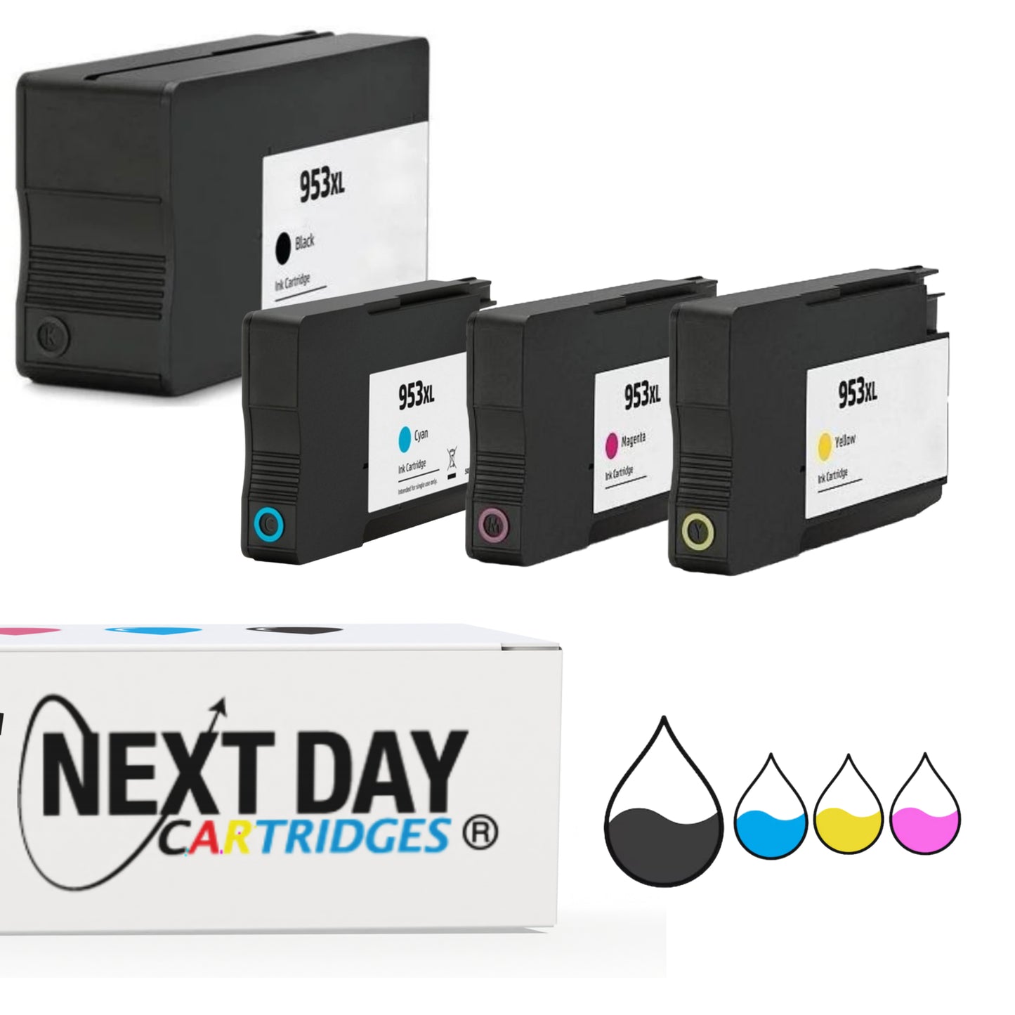 Premium Compatible HP 953XL Multi-Pack Full Set Ink Cartridge Hp OfficeJet Pro 8720 8725 8728 8730 8740 8218 8210 8710 8715 8716 8718 7720 7730 7740 Black Colour