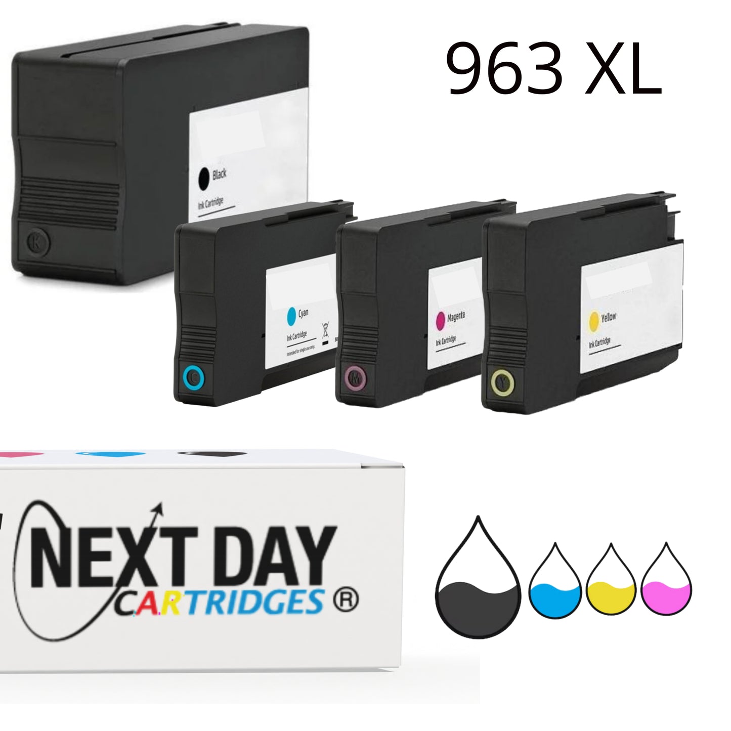 Premium Compatible HP 963XL CMYK Multi-Pack Full Set Ink Cartridge HP OfficeJet Pro 9010 9012 9014 9015 9016 9019 9020 9022 9025