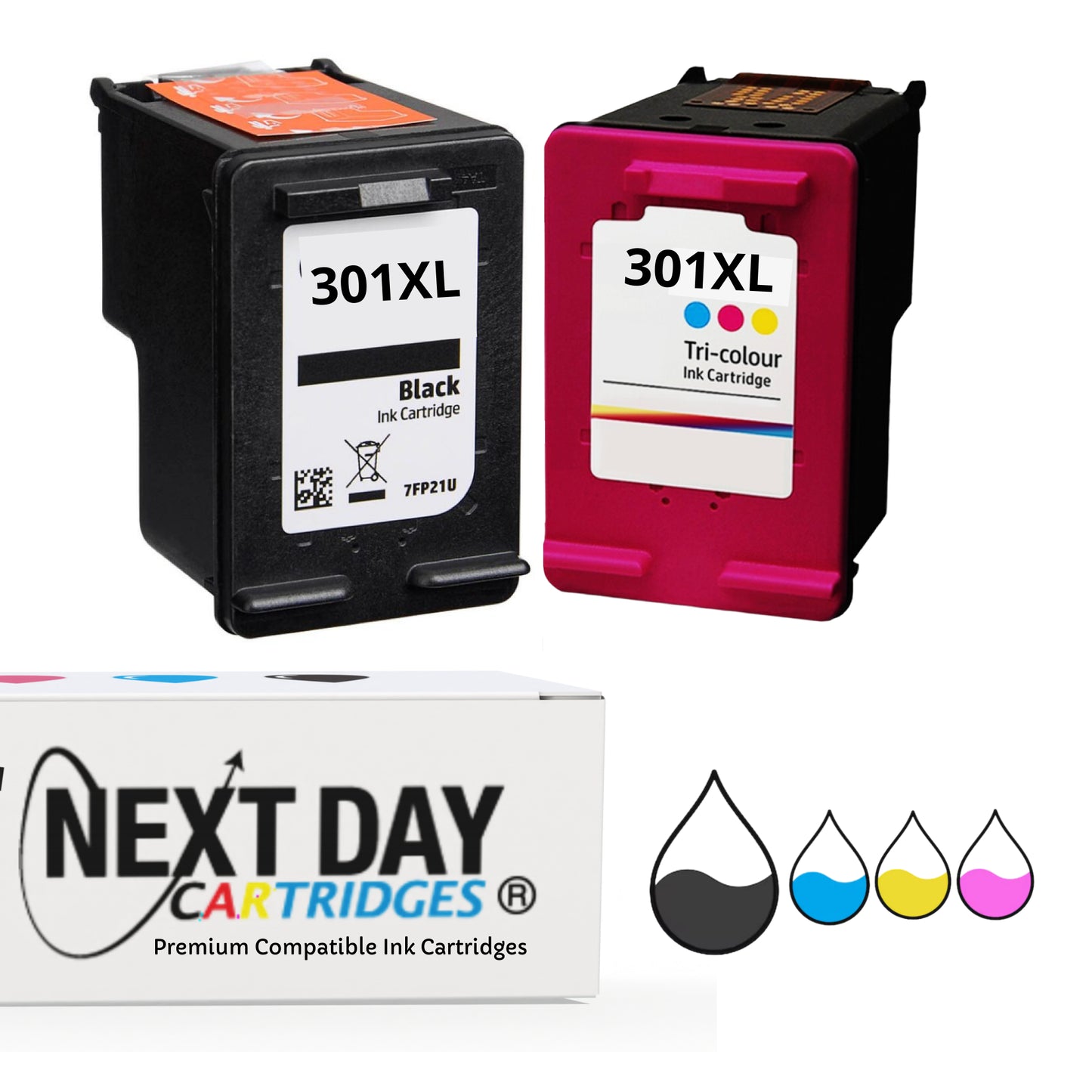 Premium Compatible HP 301XL Combo Pack Black + Colour Ink Cartridge Hp Envy Deskjet 5530 5532 4501 e-All-in-One OfficeJet Printer High Capacity