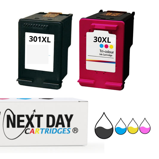 Premium Compatible HP 301XL Combo Pack Black + Colour Ink Cartridge Hp Envy Deskjet OfficeJet e-All-in-One Printer High Capacity