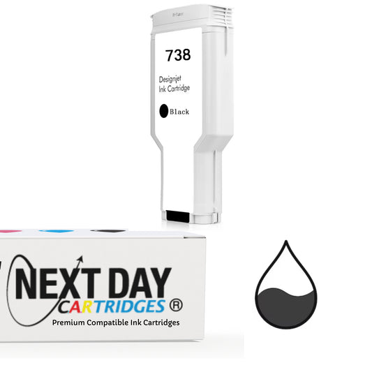 Premium Compatible (498N8A) HP 738XL Black Ink Cartridge HP Designjet T850 T950 Printer