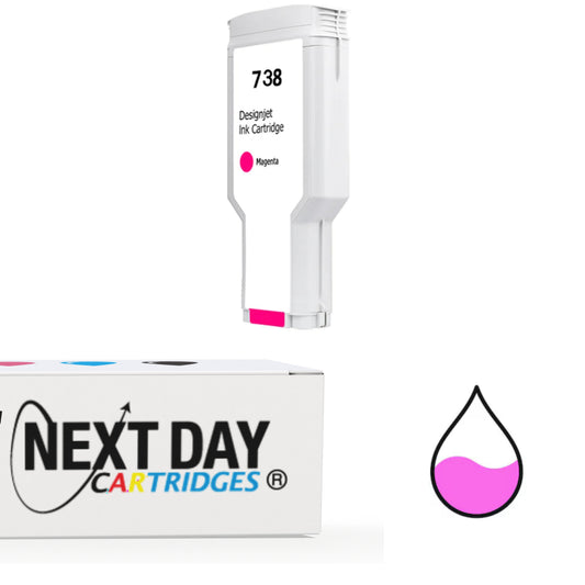Premium Compatible (676M7A) HP 738XL Magenta Ink Cartridge HP Designjet T850 T950 Printer
